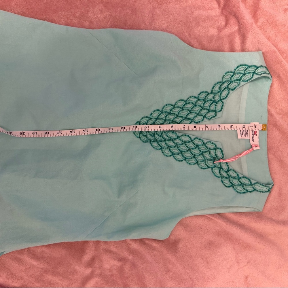 Vineyard Vines Mint Green Sleeveless Tank with Green Embroidery - Picture 5 of 5